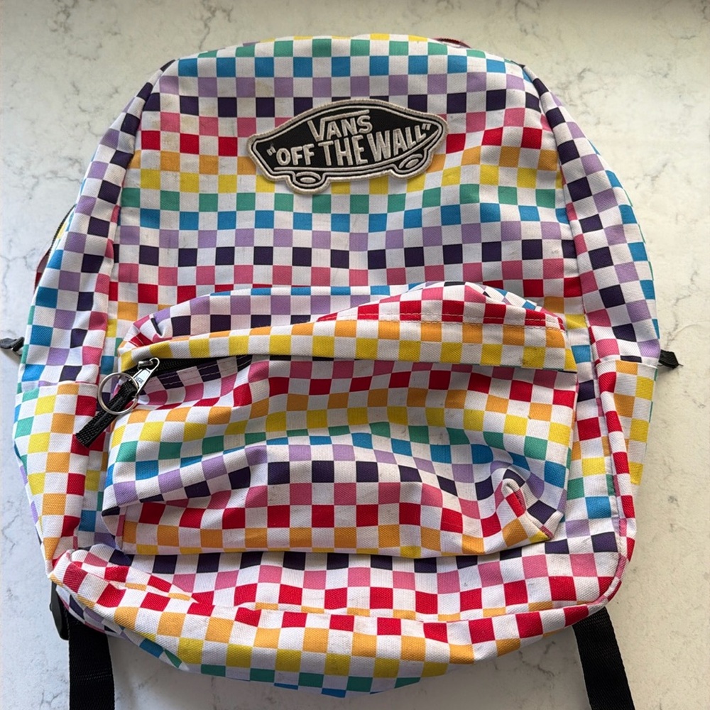 Vans rainbow checkered backpack